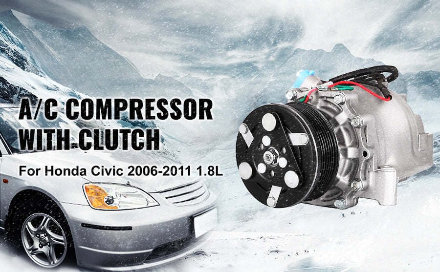 A/C Compressor and Clutch for Honda Civic 2006-2011 Compression System