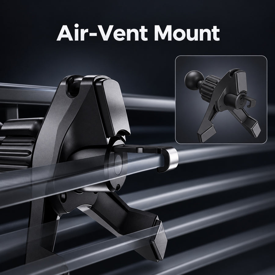 Rear vent hook and support legs of the wireless charging car holder