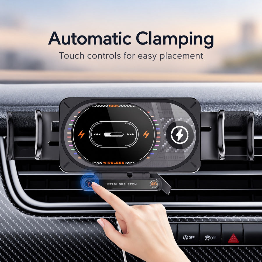 Touch-controlled automatic clamps on the iPhone Duo 18 car charger holder