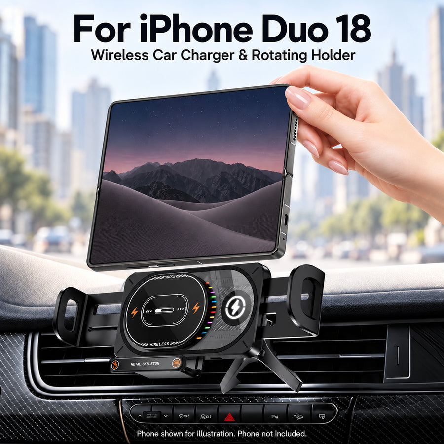 iPhone Duo 18 Auto Rotating Car Holder with 15W Wireless Charger
